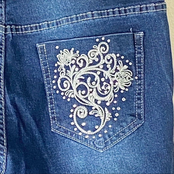 DKIN Blue Denim Embellished Pockets Jeans Size 10 - Picture 6 of 9